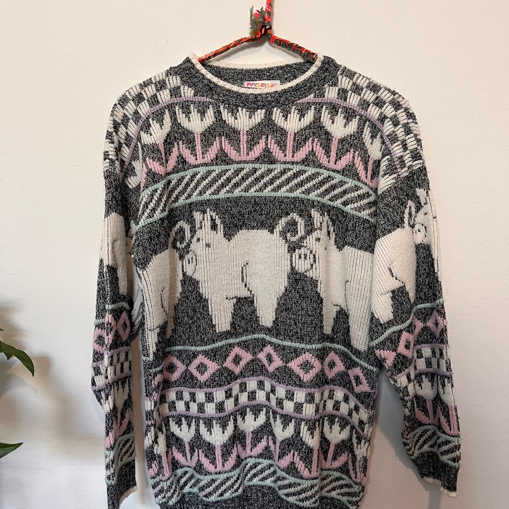 Vintage 80s Pig Sweater Arielle USA